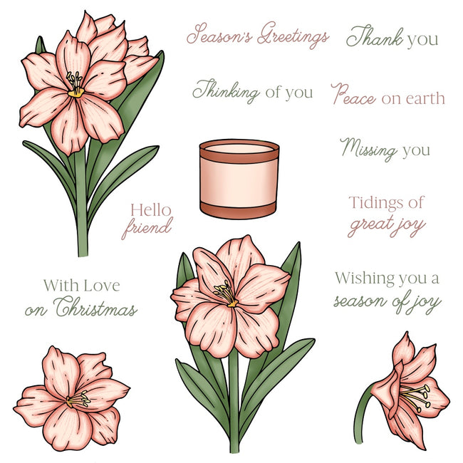 Honey Bee - Holiday Blooms 6x8 Stamp Set