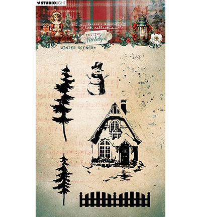 Studio Light Clear Stamp Winter scenery Festive Nostalgia nr.751