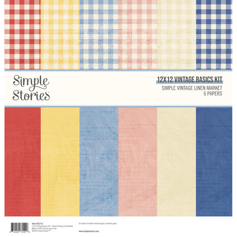 Simple Stories - Simple Vintage Linen Market 12x12 Inch Vintage Basics Kit