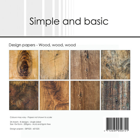 Simple and Basic - Wood, wood, wood 6x6 Inch Paper Pack