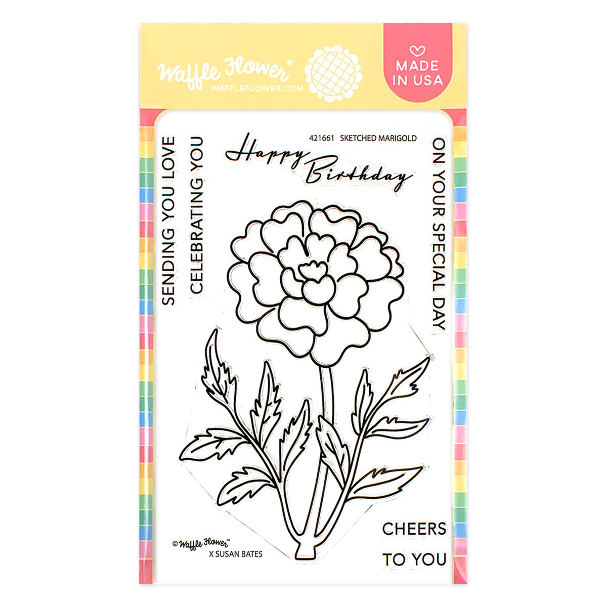 Waffle Flower - Sketched Marigold Stamp Set