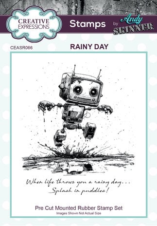 Creative Expressions Andy Skinner Pre-Cut Rubber Stamp Botology Rainy Day