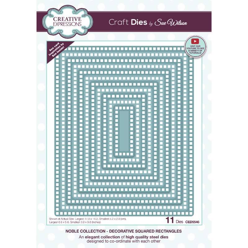 Creative Expressions Sue Wilson Noble Decorative Squared Rectangles Craft Die