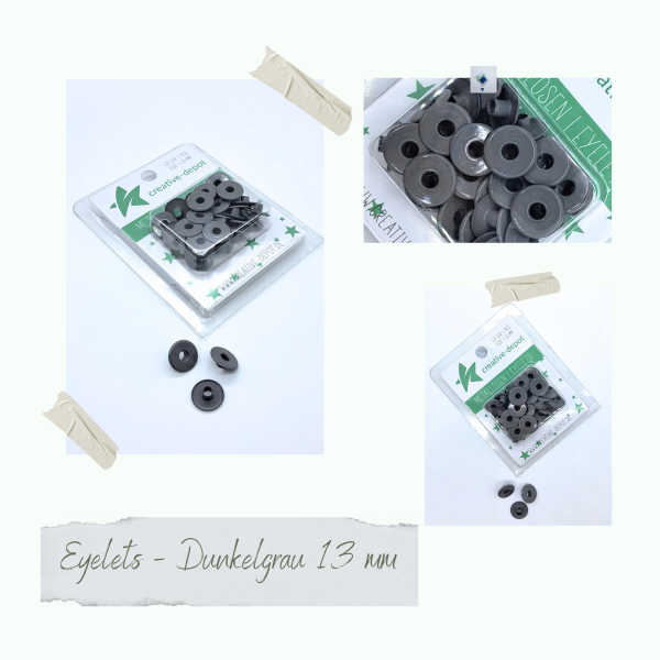 Creative Depot -  Breite Eyelets - Dunkelgrau - 13mm 