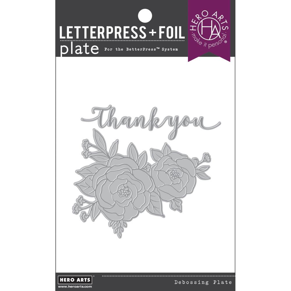 Hero Arts Letterpress & Foil Plate -  Thank You Flowers 