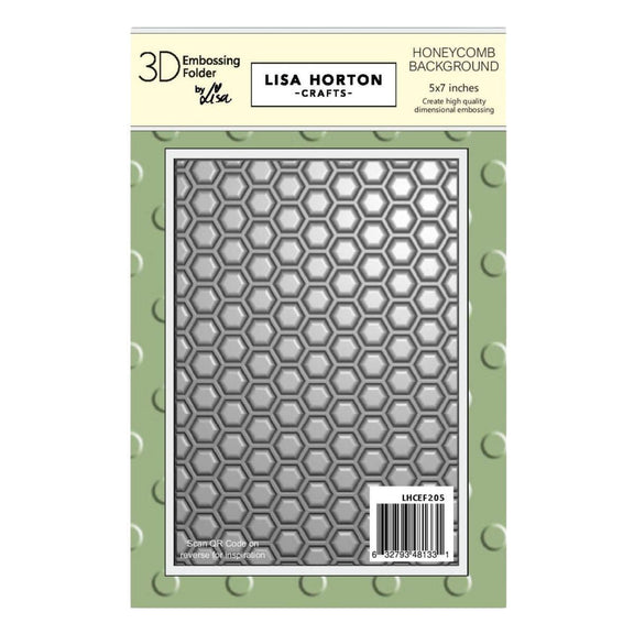 Lisa Horton Crafts - Honeycomb Background 5" x 7" Embossing Folder (no die) 