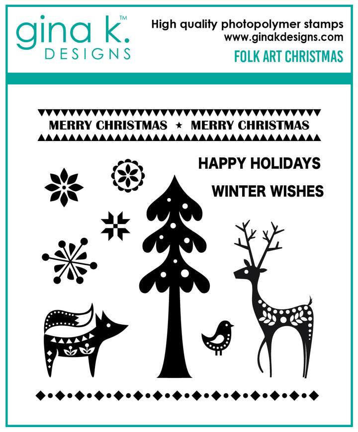 Gina K Designs - STAMPS- Folk Art Christmas