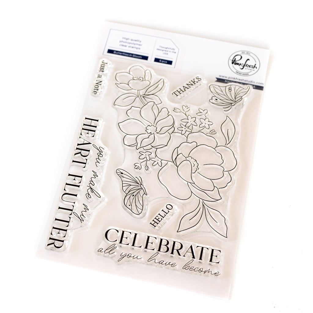 Pinkfresh Studio Clear Stamp - Butterflies in Bloom