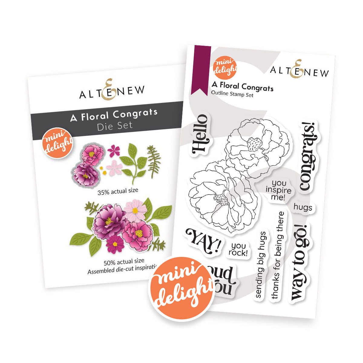 Altenew - Mini Delight: A Floral Congrats Stamp & Die Set