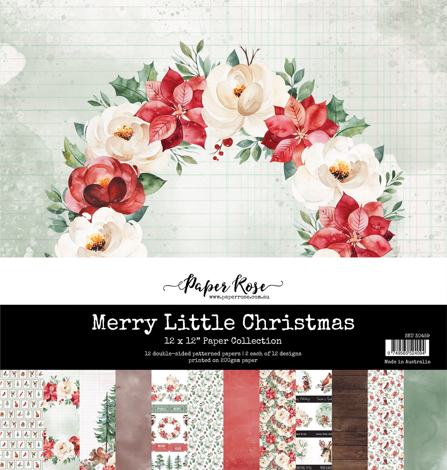 Paper Roses - Merry Little Christmas 12x12 Paper Collection