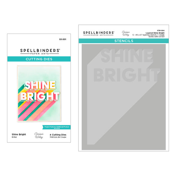 Spellbinders Layered Shine Bright Die & Stencil Bundle from the Shine Bright Collection by Carissa Wiley 