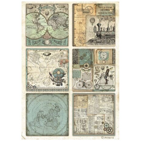 Stamperia - Voyages Fantastiques A4 Rice Paper 6 Cards