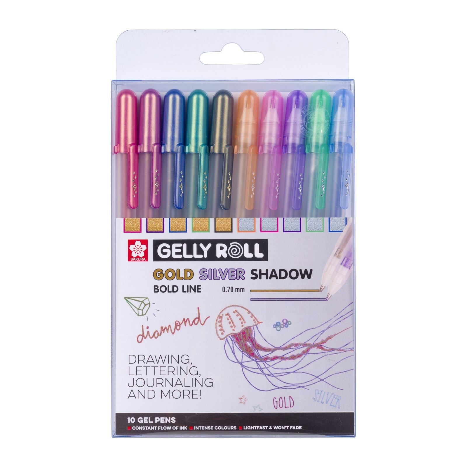 Sakura • Gelly Roll Gel Pen Gold & Silver Shadow Set