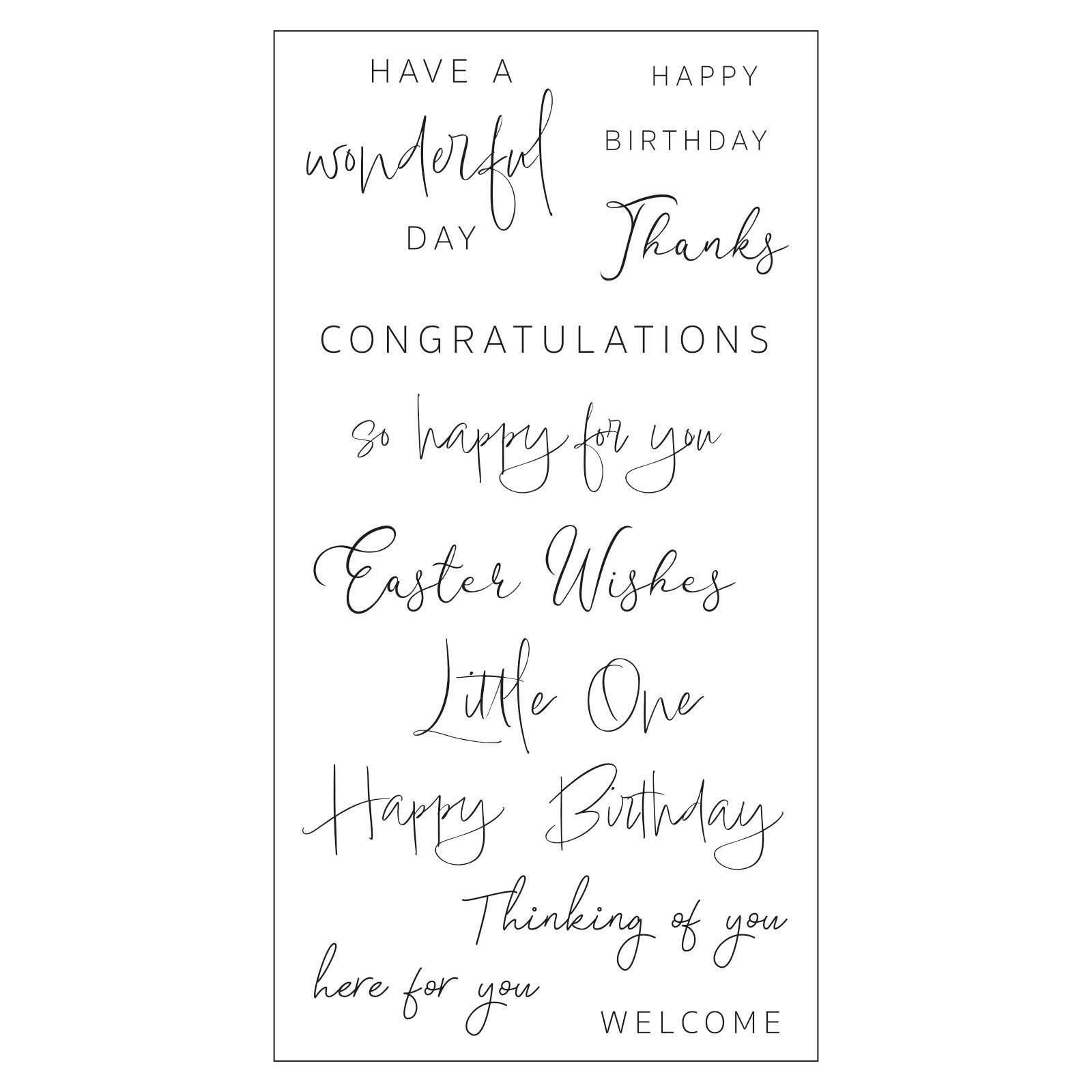 Sizzix • Clear Stamps Daily Sentiments 13pcs