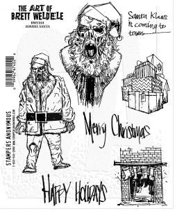 Brett Weldele Cling Mount Stamps: Zombie Santa