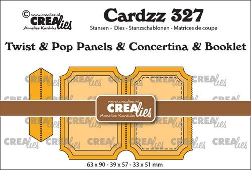 Crealies Cardzz Twist& Pop B3, Panels&Lep.& Mini-Booklet-Tickets V