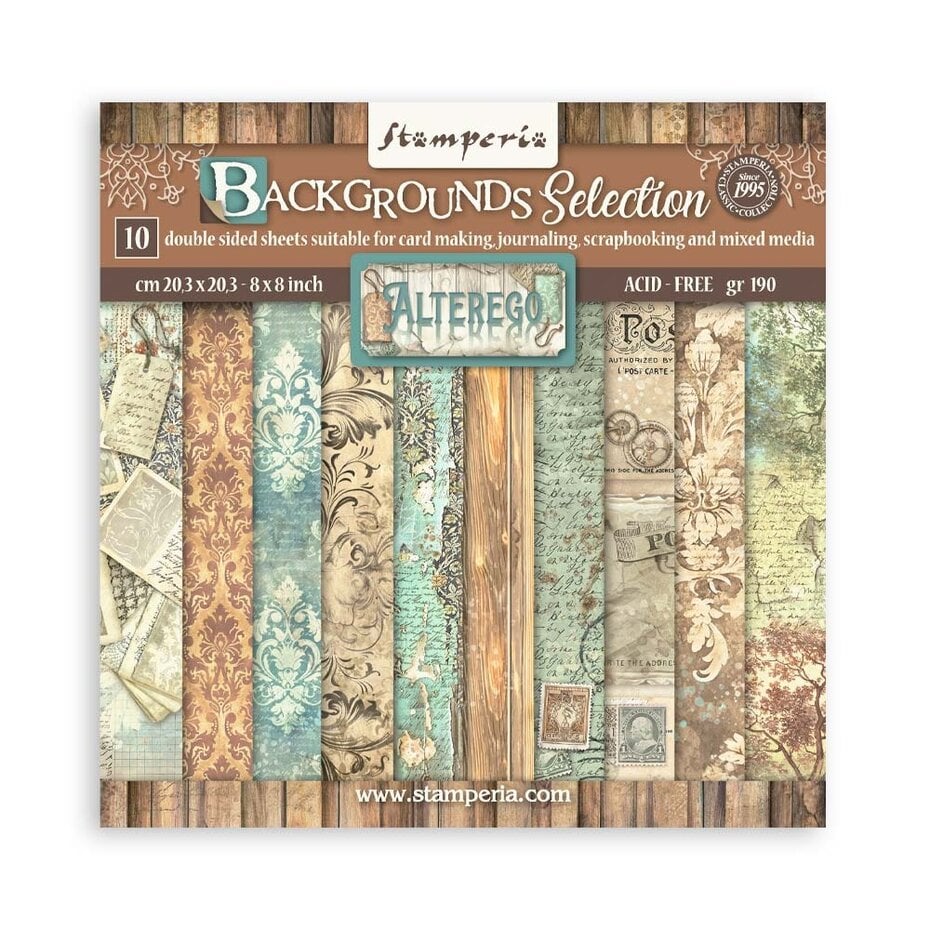 Stamperia - Alterego 8x8 Inch Paper Pack Maxi Backgrounds Selection