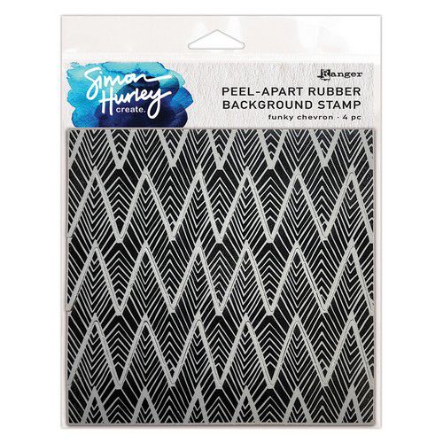 Ranger SH Cling Rubber Background Stamp 6x6 Funky Chevron