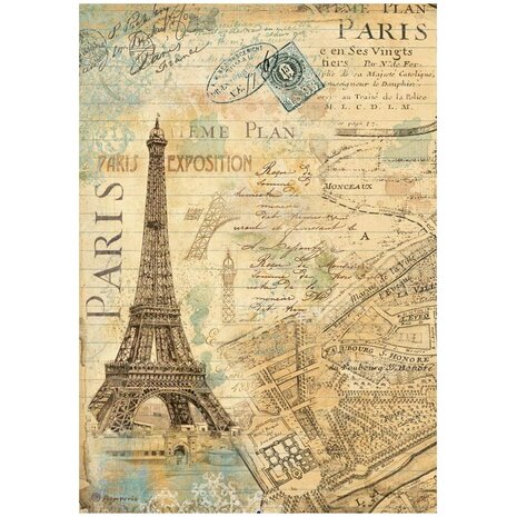 Stamperia - Around the World A4 Rice Paper Paris