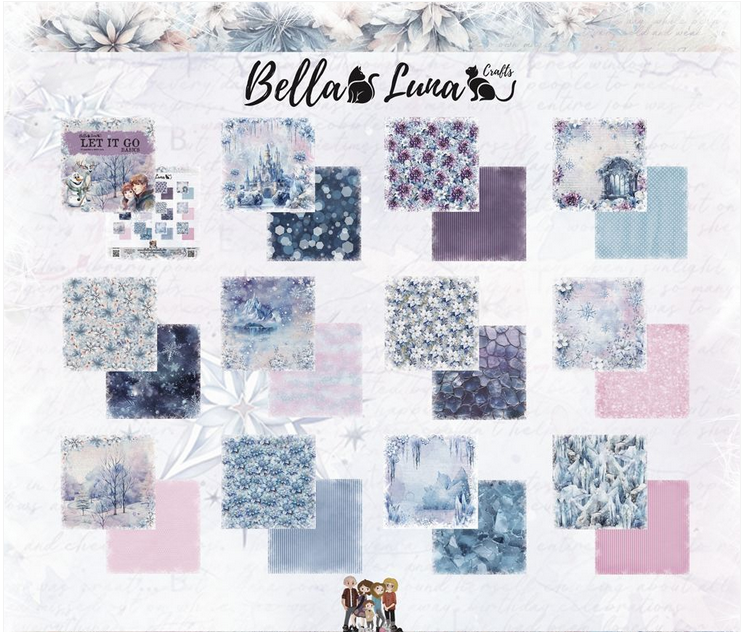  Bellaluna Crafts Pad 12x12" Bellaluna Crafts con 12 papeles doble cara Let It Go Basics