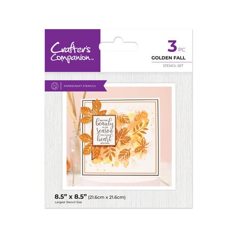 Crafter Companion - Halloween & Fall Glitter Stencil Golden Fall