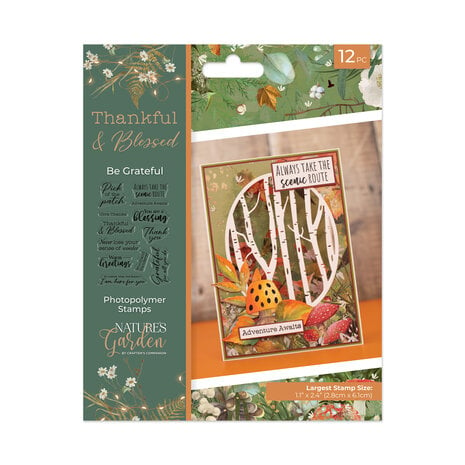 Crafters Companion - Thankful & Blessed Clear Stamp Be Grateful 