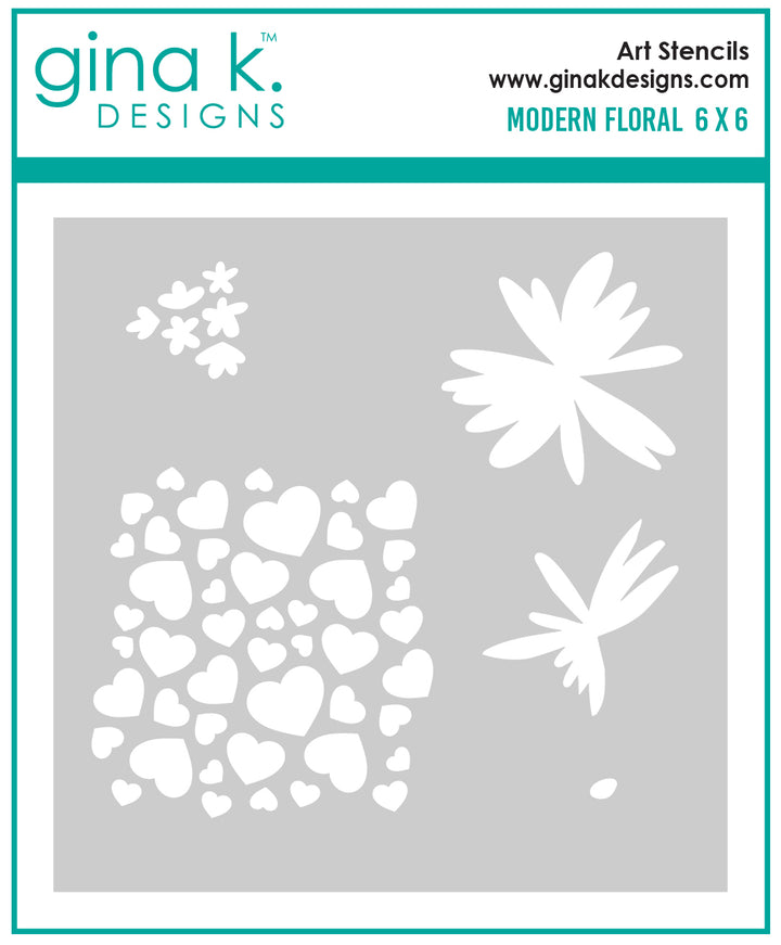 Gina K Designs - STENCIL- Modern Floral 