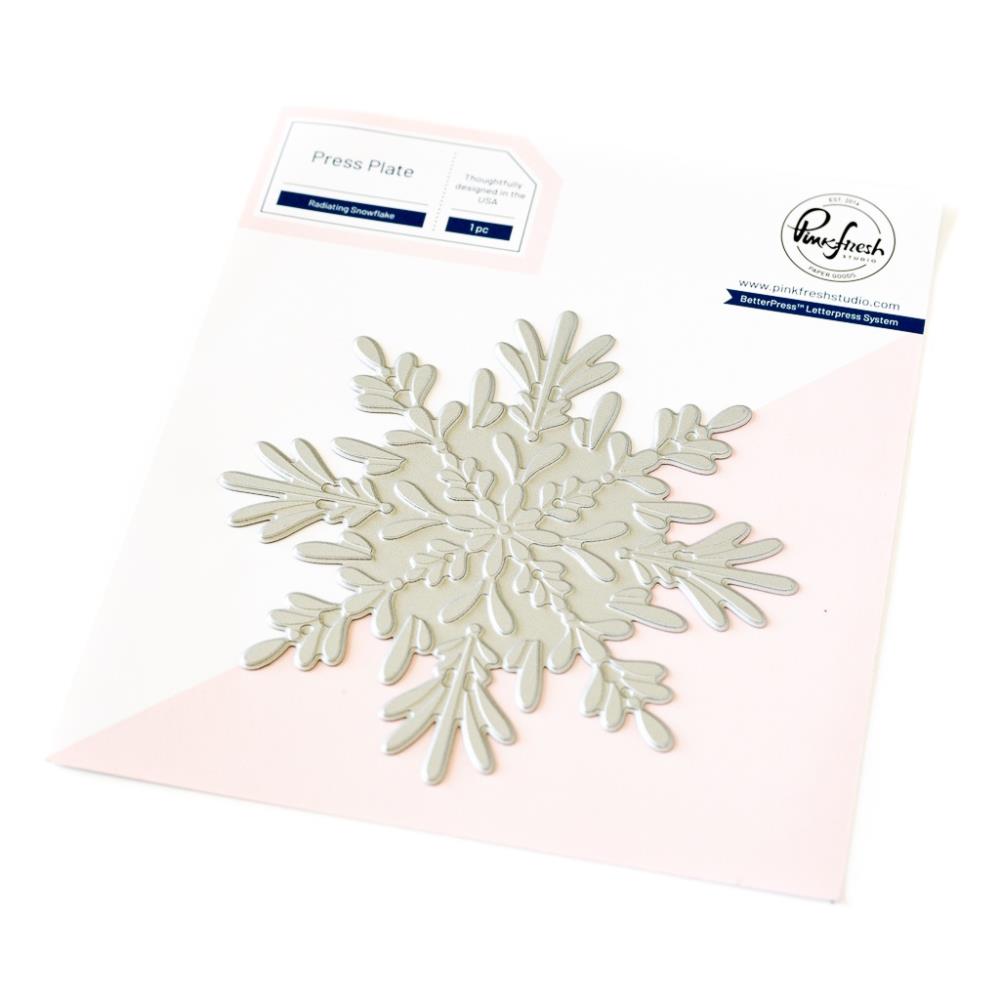 Pinkfresh Studio Press Plate -  Radiating Snowflake 