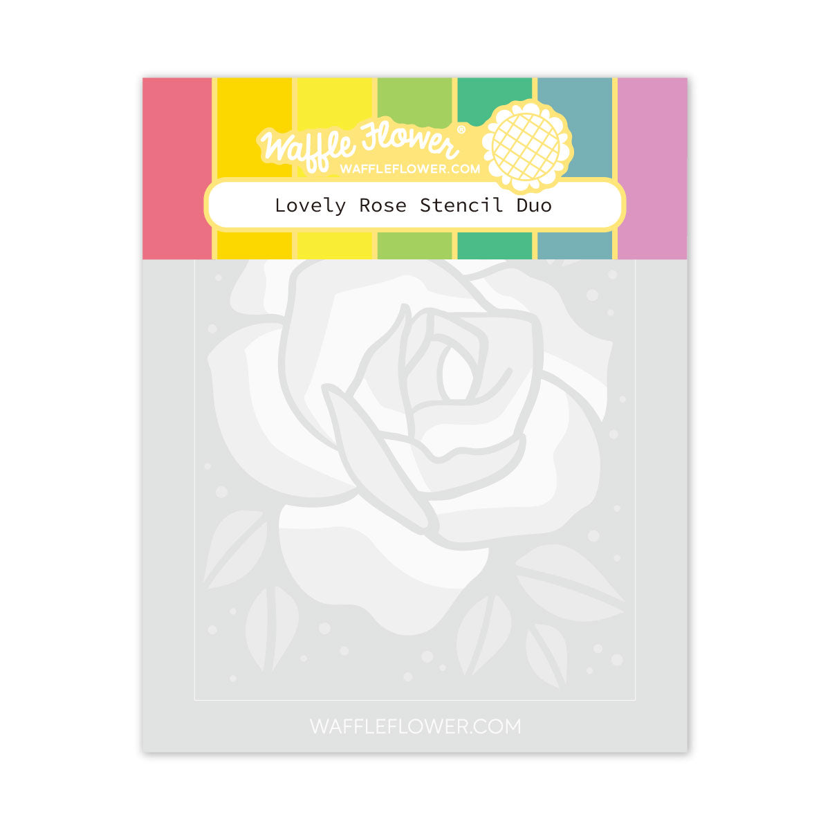 Waffle Flower - Lovely Rose Stencil Duo
