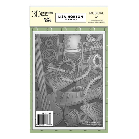 Lisa Horton Crafts - Musical A6 Embossing Folder (no die)