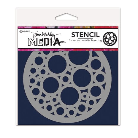 Dina Wakeley MEdia Stencils Bubbles Coaster 