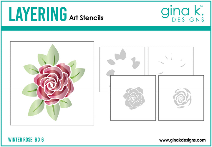 Gina K Designs -   STENCILS- Winter Rose