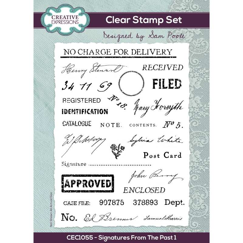 Creative Expressions Sam Poole Signatures From The Past 1 6 in x 8 in Clear Stamp Set