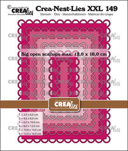 Crealies Crea-Nest-Lies XXL Rectangles große offene Wellenrand