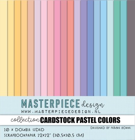 Masterpiece Pastel Colors Cardstock 12x12 Inch Paper Collection (10pcs)