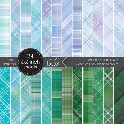 Memory Box Paper Pad 6"X6" 24/Pkg -  Anemone Plaid 