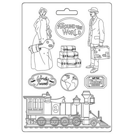 Stamperia - Around the World Soft Mould A5 Train