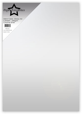 Paper Favourites - Chrome Silver A4 Mirror Card Glossy 250gsm (5pcs)