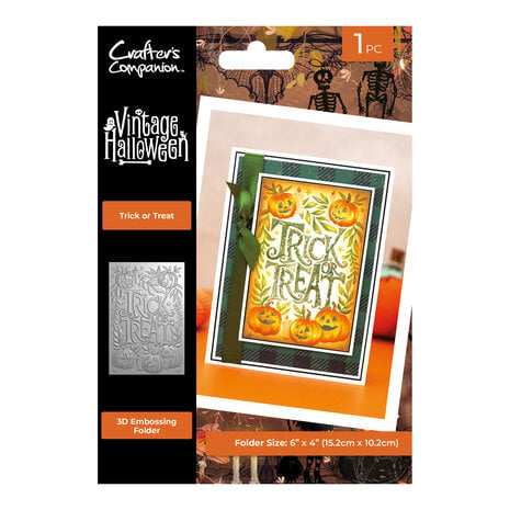 Crafters Companion - Vintage Halloween 3D Embossing Folder Trick or Treat