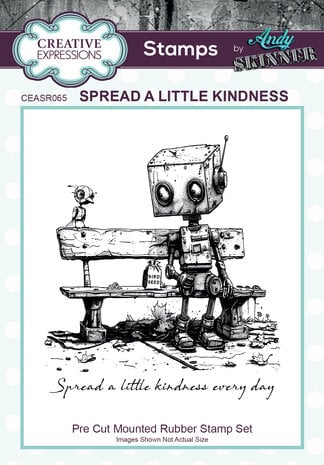 Creative Expressions Andy Skinner Pre-Cut Rubber Stamp Botology Spread A Little Kindness