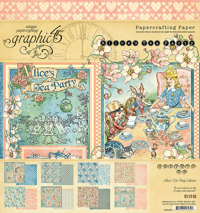 graphic-45-alices-tea-party-8x8-inch-paper-pad-450