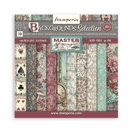 Stamperia - Master of Magic 8x8 Inch Paper Pack Maxi Backgrounds Selection