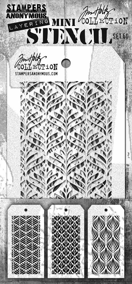 Set #60 Tim Holtz Layering Mini Stencil (3pcs)