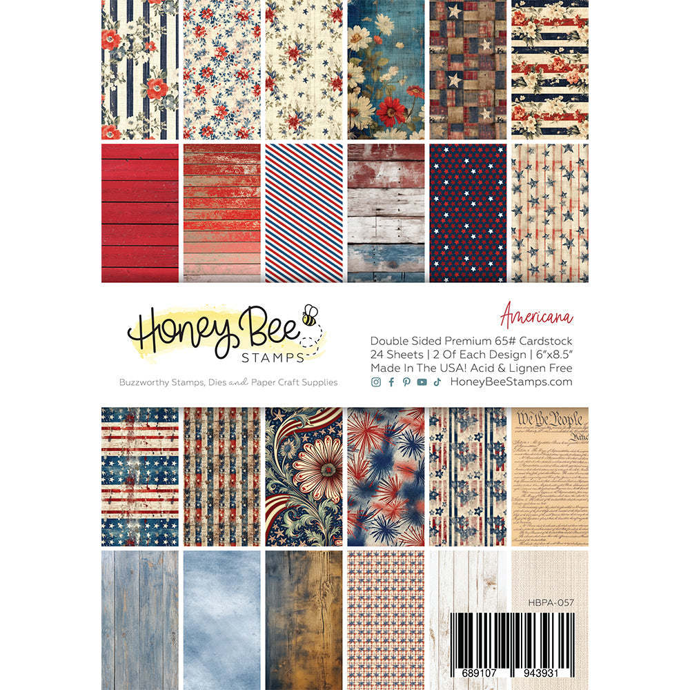 Honey Bee - Americana Paper Pad 6"x8.5" - 24 Double Sheets