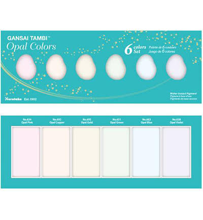 ZIG Gansai Tambi Sets - Opal Colors, 6 Colors set