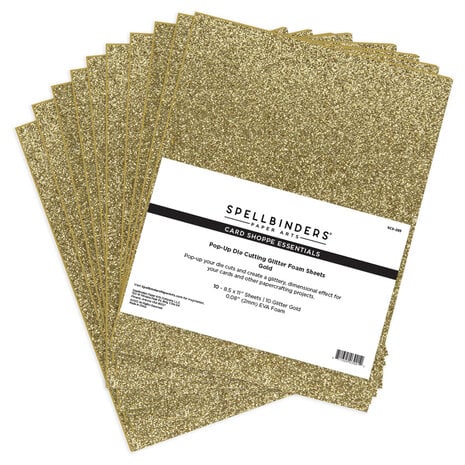 Spellbinders - Pop-Up Die Cutting Glitter Foam Sheets - Gold (10pcs) 