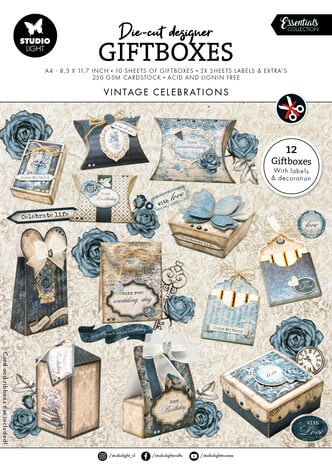 Studio Light - Vintage Celebrations Die-Cut Designer Giftboxes