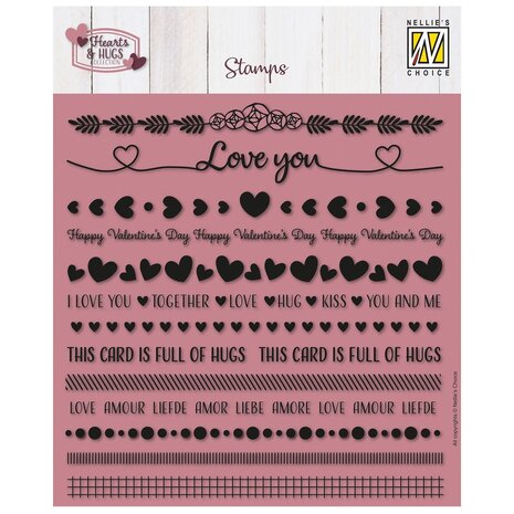 Nellie's Choice • Clear Stamp Strips Love & Hugs