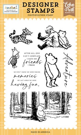 Echo Park - The House At Pooh Corner Designer Stamps Winnie In The Woods