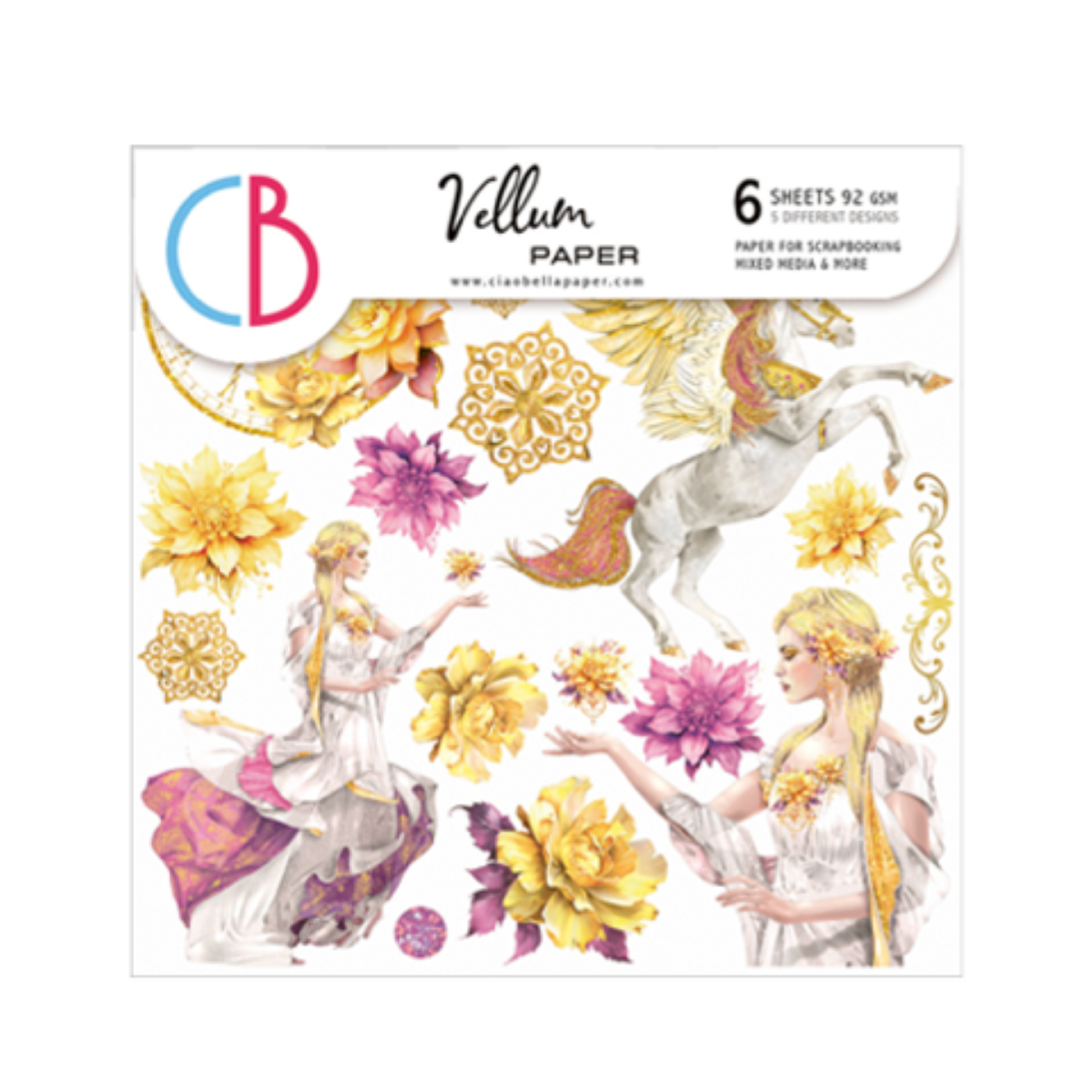 Ciao Bella - VELLUM ETHEREAL FUSSY CUT 6"X6" 6/PKG